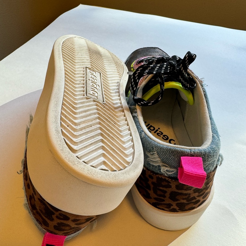 Euc Desigual Fancy Crazy Patch Multicoloured Snea… - image 8